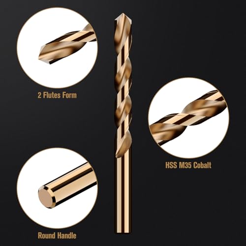234Pcs(3/64"-1/2") Cobalt Drill Bit Set M35 HSS Jobber Length - size: 234pcs, 3/64"-1/2"