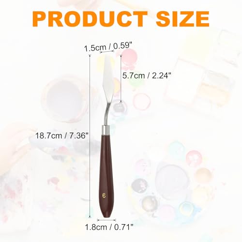 HARFINGTON 2pcs Palette Knife Painting Tool 2.24" x 0.59" Stainless Steel Art Spatula Pallet Knives Scrapers Tools with Plastic Handle for Acrylic Oil Canvas Mixing Spreading, Red/Silver - size: 2.24" x 0.59"