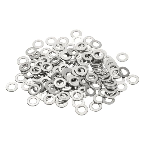 Flat Washers, 304 Stainless Steel Hardware Assorted Washer, 12 x 6 x 1 mm Fit for Bolts Screws Industrial Use (300 Pack, Silver) - size: 12 x 6 x 1 mm