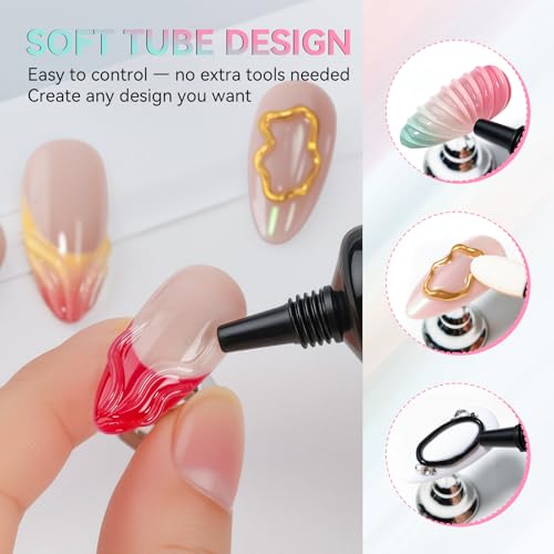 Makartt 3D Nail Gel, 2 Pcs Clear & Noir Sculting Gel for DIY Nail Designs - color: A13-Clear&Noir