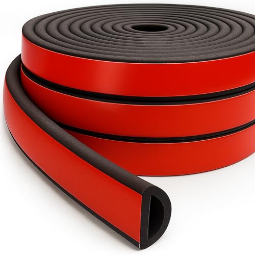 Weather Stripping Door Seal Strip 26FT – EPDM D-Shape Foam Rubber with Tape for Home Door, Window, Garage, RV, Truck, Boat, Marine Hatch – 0.75"x0.375" - size: 26FT