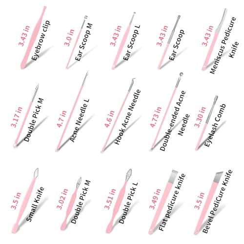 MINKINH 26-Piece Manicure Set for Women, Pink At-Home Nail Care Kit | Carbon Steel Nail Clippers, 410 Stainless Steel Tools, PU Organizer Case for Pedicure, Cuticle, Facial and Daily Self-Care - color: Pink