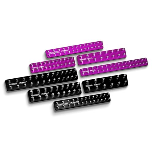 Westling USA Premium Aluminum Starter 8 Piece Socket Tray/Organizer Set, Holds 152 Standard and Metric Sockets (Black/Purple, 2 Row) - color: Black/Purple, size: 2 Row