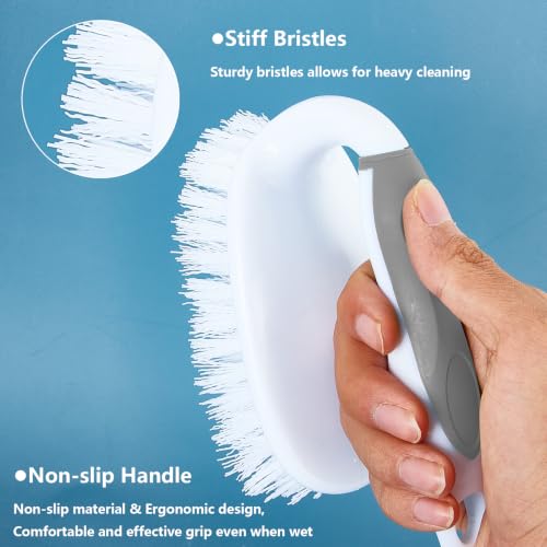 Scrub Brush Set, 4 Pack Deep Cleaning Brush Kit, Gray - color: Gray