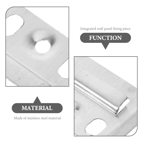 BESPORTBLE Stainless Steel Wall Panel Buckles Integrated Wall Panel Clamps for Furniture Fixing Brackets Hardware Kit Hanging Clips for Shelf Mounting 1.57 X 1.18 X 0.15 in