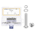 DTGN M3-0.5x16 Phillips Pan Head Machine Screw W/Washer 304 Silver 300pcs - size: M3-0.5x16mm