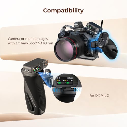 SMALLRIG Rotating Side Handle with HawkLock H21 Quick Release NATO Clamp, Includes H21 NATO Rail, 360° Adjustable, 15kg/ 33lb Load, Ergonomic Silicone Grip