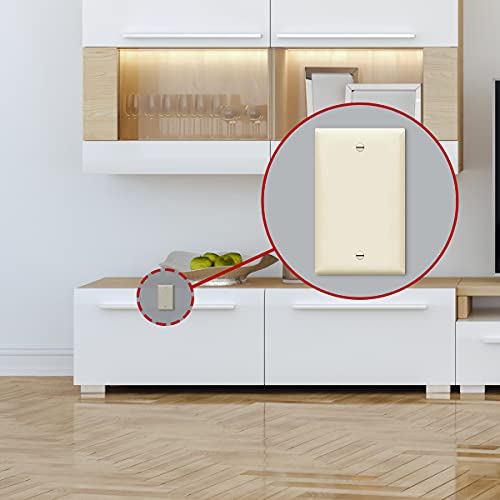ENERLITES Blank Device Wall Plate, Gloss Finish, Standard Size 1-Gang 4.50" x 2.76", Polycarbonate Thermoplastic, 8801-LA, Light Almond (Pack of 2) - color: Light Almond, size: Standard (Pack of 2)