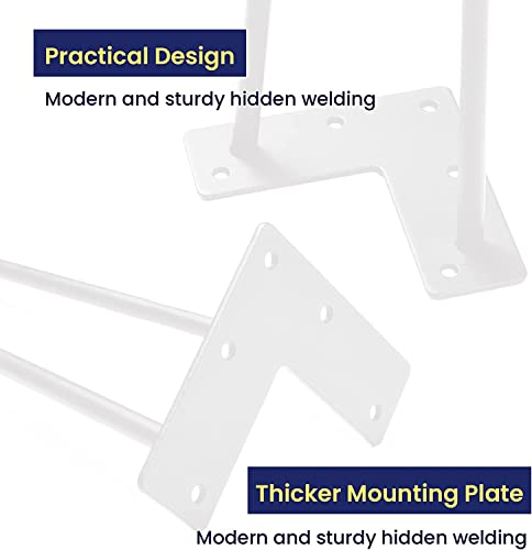 SMARTSTANDARD 4 Inch Heavy Duty Hairpin Furniture Legs, White 4PCS - color: White, size: 4 Inch