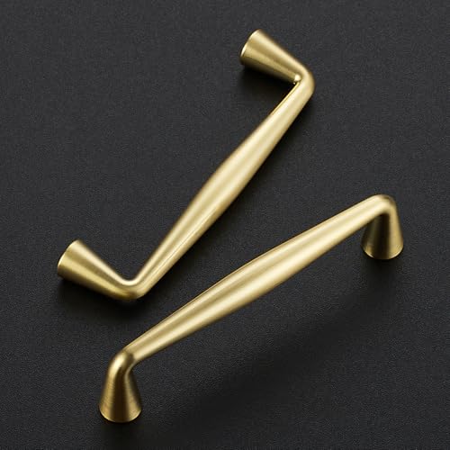 Ravinte Brushed Gold Cabinet Handles Solid Handles,3-3/4 Inch,10 Pack - color: Brushed Gold, size: 3-3/4 Inches Hole Center