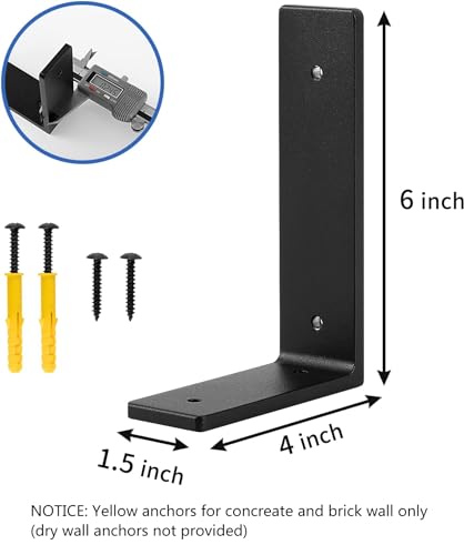 6"x 4"Shelf Brackets,L Shelf Brackets, die-cast Formation, Vertical Angle, Premium Alloy Metal Heavy Duty Shelf Bracket, high Strength Mounting Hardware Included, Corner Brace Joint,Pack of 4 - size: 6 inch x 4 inch