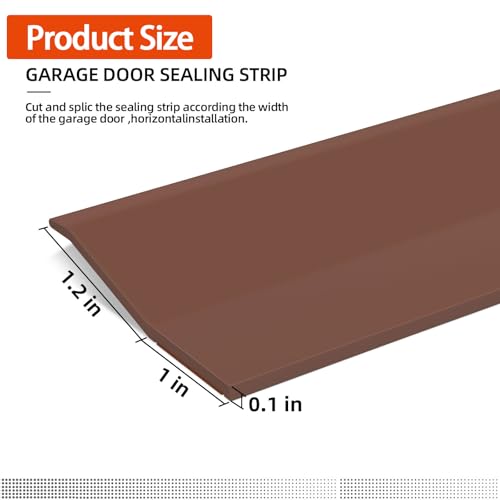 Elvone Garage Door Seal Top and Sides with Nails, 36 FT, Brown - color: Brown, size: 36ft