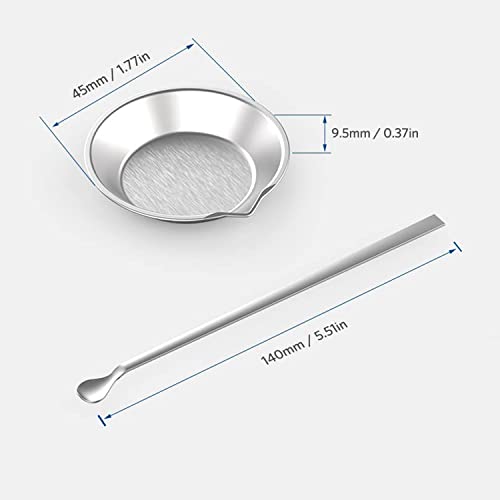 Paint Stirrer and Tray Set (2 Pieces) - Stainless Steel Model Paint Mixer Tool with Double-Ended Spoon & Spatula - Small Metal Palette for Airbrush, Miniature & Hobby Building