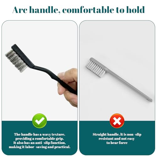 12 Pcs Mini Stainless Steel Wire Brush Set, Wire Scratch Brush - style: Stainless Steel