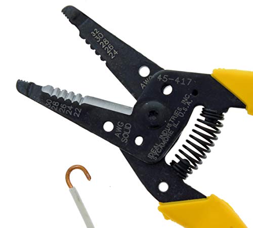 IDEAL Electrical 45-417 Premium Reflex T Stripper - 22-30 AWG solid, 24-32 AWG stranded, Wire Stripper with Plier Nose, Slide Lock, Textured Grips (Pack of 2) - size: 22-30 AWG Solid (Pack of 2)