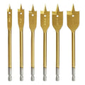 COMOWARE Spade Drill Bit Set- Paddle Flat Bits, Hole Cutter, Titanium Coating, Carbon Steel, Woodworking, 6-Pieces, 3/8"-1" - style: 6 pcs Titanium