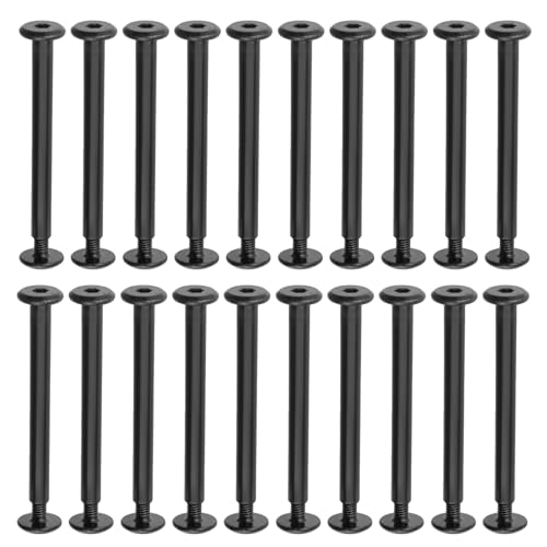 20 Sets M3 x 40mm Binding Post Screws,Hex Drive Rivet Socket,Black - size: M3 x 40mm