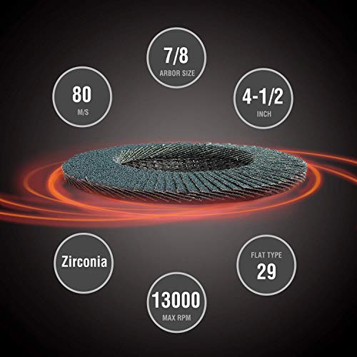 WORKPRO 20-Pack Zirconia Flap Discs, 4-1/2" x 7/8", T29 - style: Multi Grit