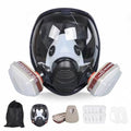 Spherical Wide View Full Face Respirator with Built-in Microphone, Reusable Anti-Fog Silicone Full Face Gas Mask, Dual Air Inlets & Replaceable Filters for Spray Paint, Chemical, Sanding Protection