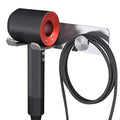 FLE Adhesive Hair Dryer Holder Blow Dryer Wall Mount Bathroom Rack Silver - color: Silver