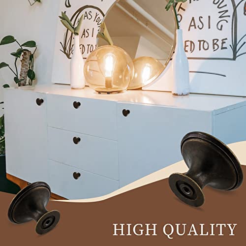 Black Cabinet Knobs 1.18" Diameter, 6 Pcs - color: Antique Bronze, size: 6 Pack