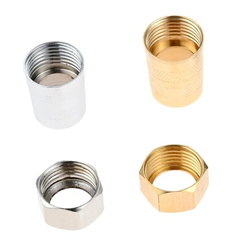 2 Set Shower Hose Nut and Screw Replacement Universal Stainless Steel Brass Adapter Joint Connector for Handheld Shower Head Hose Bathroom Bathing Water Pipe Attachment Repair Parts