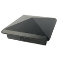 3.5x3.5 Aluminum Pyramid Post Cap for Standard 4x4 Posts (Actual 3.5"×3.5") — Heavy-Duty Cast, Rounded Safety Corners, Stainless Screws, Powder-Coated Black Deck & Fence Cap - size: 3.5" x 3.5"