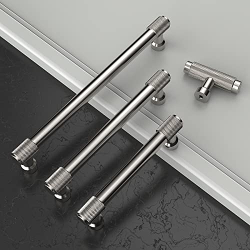 Amerdeco 10 Pack Brushed Satin Nickel Knurled Cabinet Pulls 7 Inch(177.8mm) Hole Center Kitchen Cabinet Handles Drawer Pulls Cabinet Hardware ZH0034 - color: Brushed Satin Nickel, size: 7"/177.8MM Hole Center
