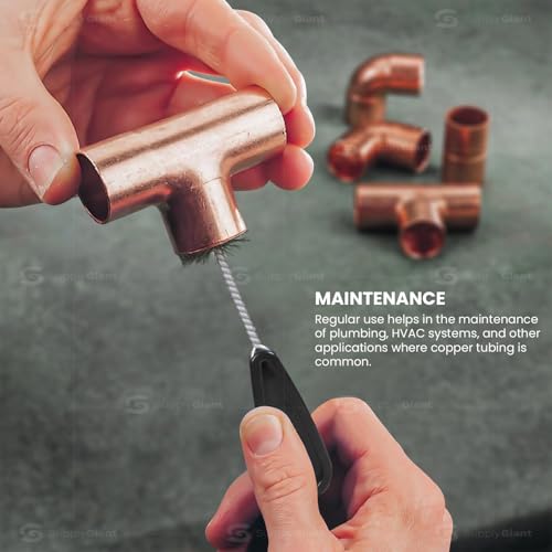 SUPPLYGIANT 7225 Fitting Brush for Copper Pipe Cleaning with Plastic Handle , 3", Black - size: 3 in.