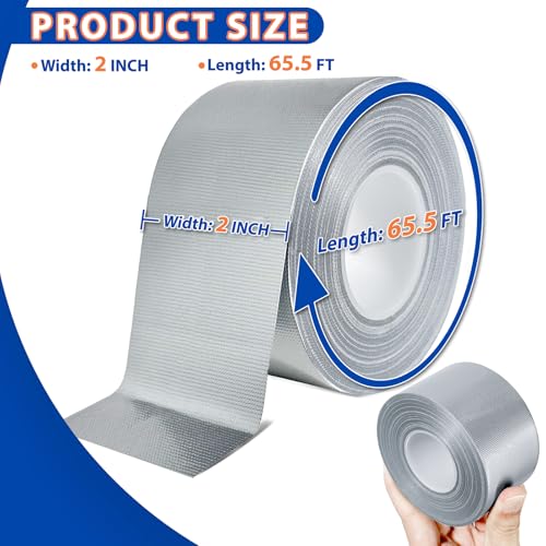 Silver Window Weather Sealing Tape,Window Draft Isolation Sealing Film Tape,Window AC Seal Air Conditioner Sealing Tape No Residue Waterproof Self Adhesive for Keep Out Cold Air Dust Rain 2IN X 65FT - color: Silver, size: 2 Inch x 65 FT