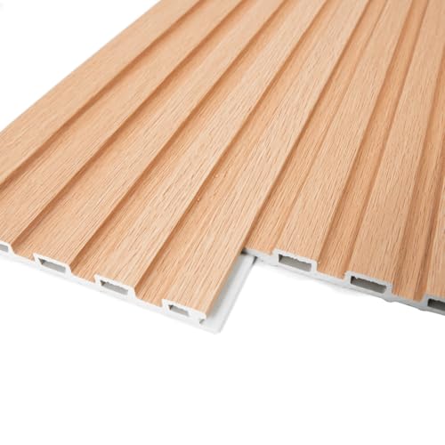 Art3d 48 x 6 Inch WPC Slat Wall Panels, 3D Wall Accents, 16-Pack, Boxwood | Real Wood Grain, Durable, Water Resistant, Wear-Resistant, No Emission, Eco-Friendly, Easy to Care, for Living Room, Bedroom - color: Boxwood, size: 48" * 6"