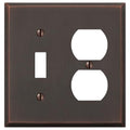 Amerelle Manhattan Single Toggle/Single Duplex Cast Metal Wallplate in Aged Bronze - size: 1 Toggle / 1 Duplex
