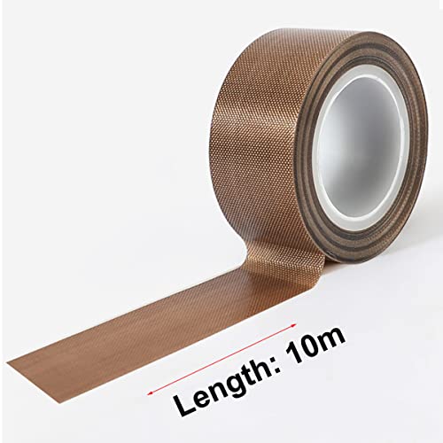 QRITY 1 Roll Electrical Tape PTFE Coated Fiberglass Adhesive Tape, 25mm x 10m High Temp Insulation Tape, for Vacuum Sealer Machine, Impulse Sealers Insulation