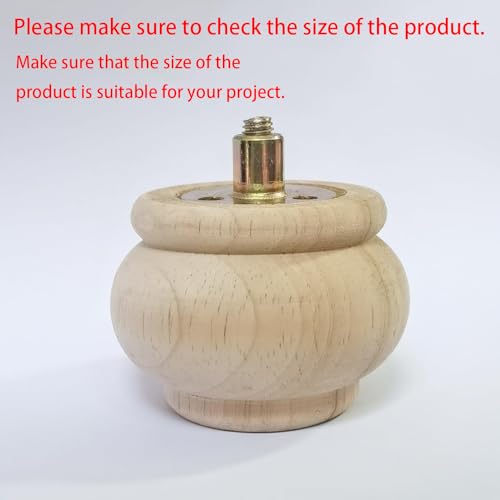 2 Inch Wooden Furniture Legs, Solid Wood Unpainted Replacement Furniture Legs, Ottoman/Loveseat Replacement Legs, Cabinet Legs/Desk/Sofa/Bookcase Round Bun Feet Set of 4 (2 Inch) - size: 2 Inch A