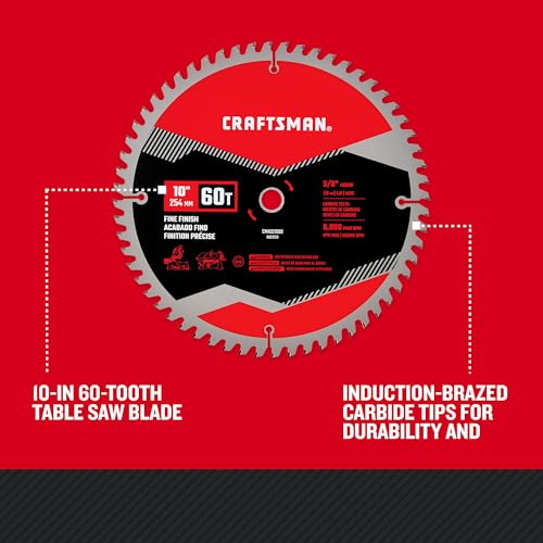 CRAFTSMAN 10 in Table Saw Blade 60 Tooth with 5/8 in Arbor (1 Pack) (CMAS21060) - size: STANDARD, style: 10IN 60T