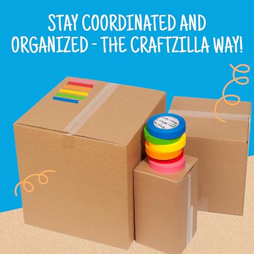 Craftzilla Rainbow Colored Masking & Painters Tape, 7 Rolls, 1in x 10 Yds - style: 7 Rolls