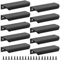 Malimali 10 Pack 4.72" Black Edge Finger Pulls for Cabinets, Drawer Pulls - color: Matte Black, size: 120mm/4.72" (10Pcs)