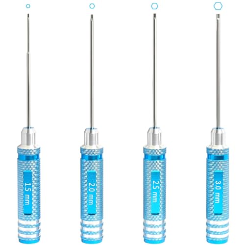 Hex Driver Set 1.5/2.0/2.5/3.0mm, RC Screwdriver Kit - color: Blue-2