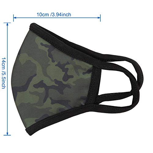 Cloth Face Mask for Women, Men - Reusable Fabric Masks with Nose Wire - color: Pack 3 Camo
