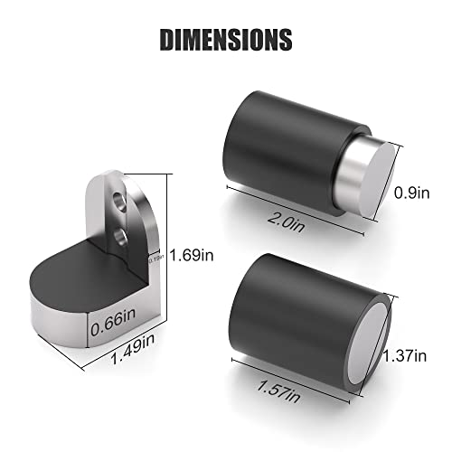 Cylindrical Floor Mount Door Stop Stainless Steel Heavy Duty Magnetic Door Stopper Height-Adjustable Brushed Satin Door Holder Floor Mount