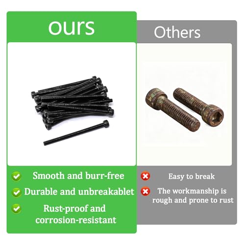 100Pcs M3 x 50mm Hex Socket Head Cap Screws Bolts, Carbon Steel, Black Oxide Finish, Allen Socket Drive, Full Threads,with Hex Spanner - size: M3 x 50-100Pcs