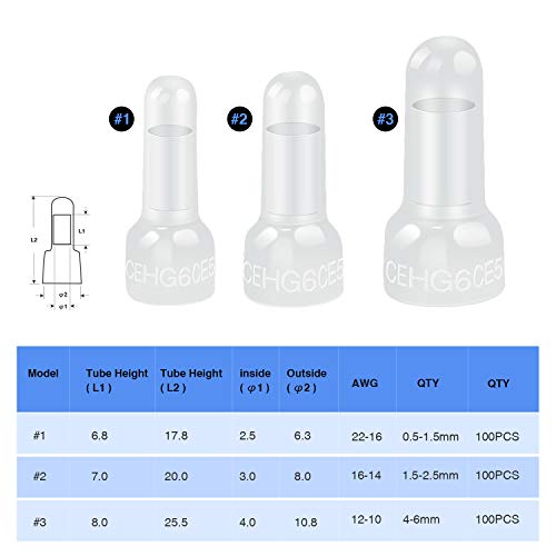 Nilight 300PCS Nylon Closed End Crimp Cap Electrical Terminal - color: 300Pcs Closed End Crimp Terminal