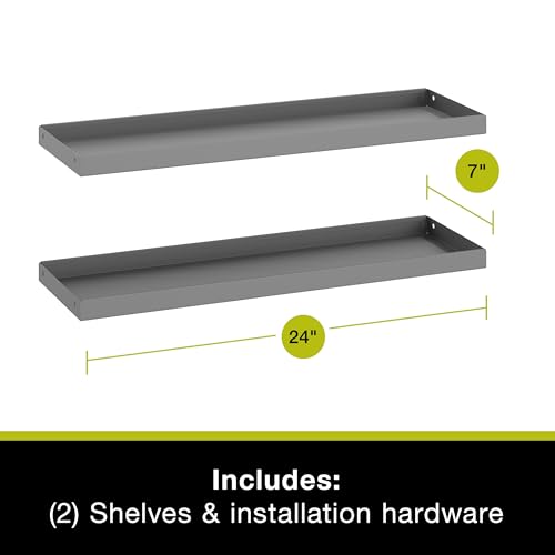 Rubbermaid FastTrack 24 Inch Shelf 2 pack, Garage Organization - style: Shelves