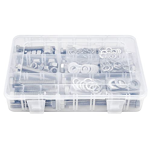 164Pcs M6/M8/M10 Hex Nuts Bolts Set 304 Stainless Steel Long Bolts - color: K13 Long Sets-Silver