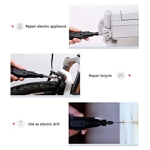 3.6V Cordless Electric Screwdriver USB-C Rechargeable LED Kit BLK - color: Black