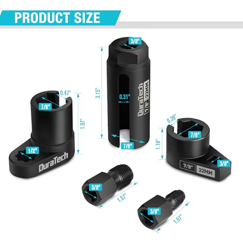 DURATECH 5PCS O2 Oxygen Sensor Socket Set - size: 5pcs