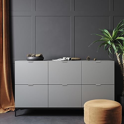 Ravinte Silver Finger Edge Pulls Drawer Edge Pulls 102mm/4 inch 6 Pack - size: 3" Hole Center,4" Overall Length