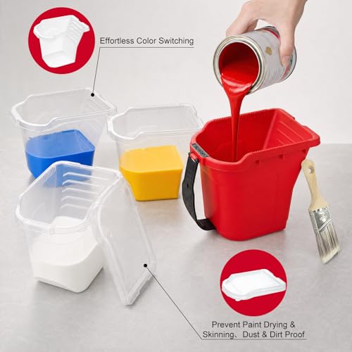 Mister Rui Paint Bucket Kit with Magnetic Holder 27 Pieces Paint Pail Set
