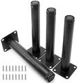 7 Inch Adjustable Steel Furniture Legs 4-Pack 1" Dia (Black) - size: 7 Inch