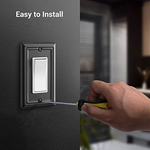DEWENWILS Metel Decorator Outlet Cover, 4-Pack Wall Plates - color: Black, size: 3 Toggle 2PK
